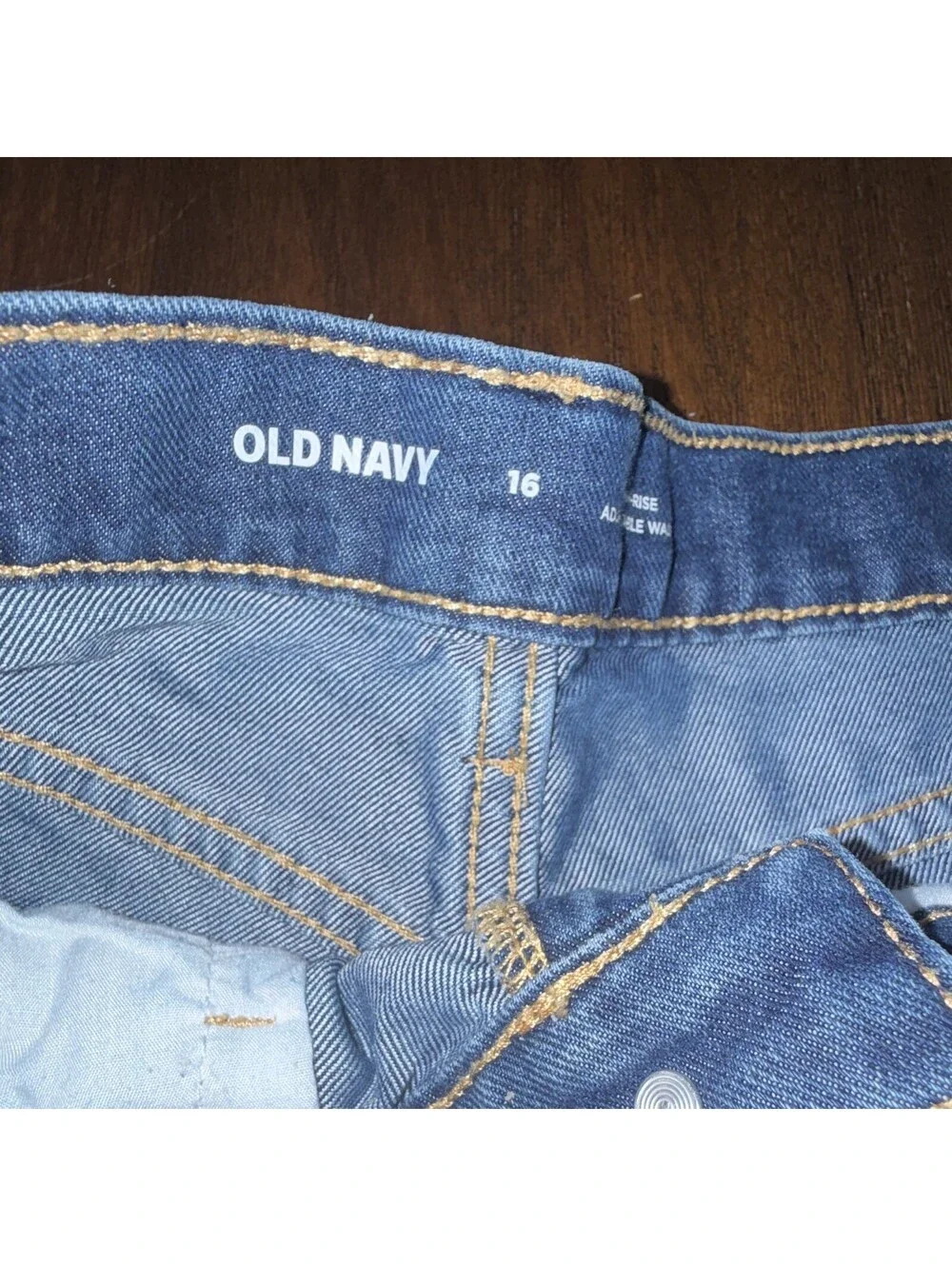 Old Navy Girls Blue Denim Cut-Off Shorts Size 16 Regular Fit Light Wash Zip